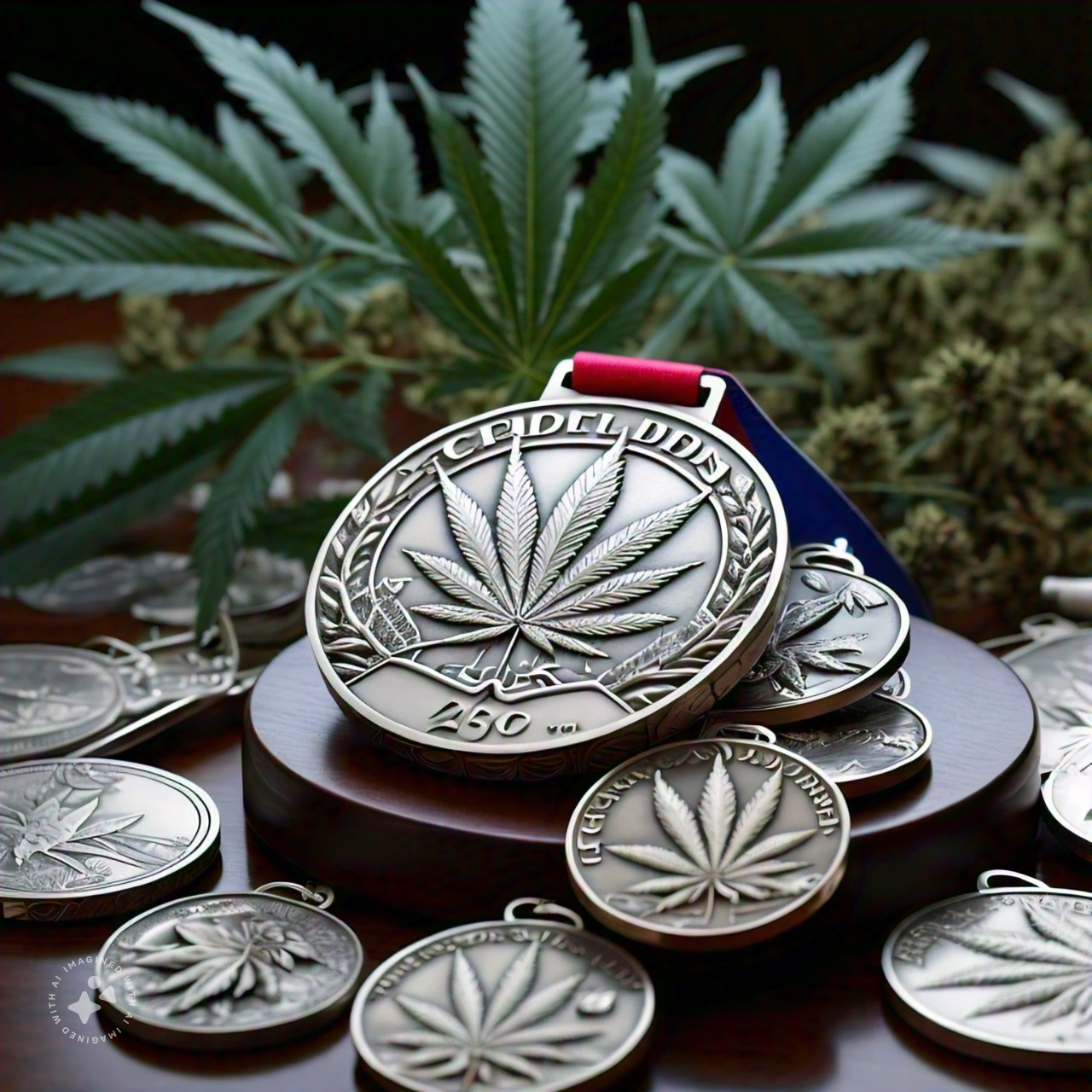 Silver Cannabis Medal generated by Meta AI!